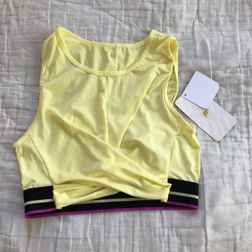Fabletics Yellow Crop Active Tank Top